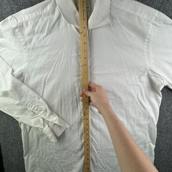 Robert Graham White Long Sleeve Button Up Shirt Men Size 17.5 (44) All Cotton - Picture 3 of 16